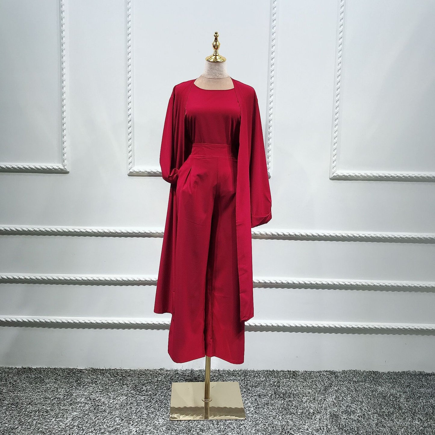 Turkish fashion solid color three-piece suit