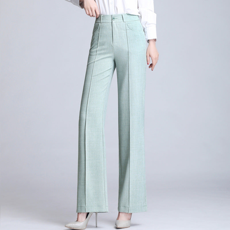 Pure Color Casual Spring Suit Straight-Leg Pants