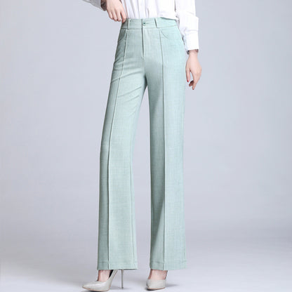 Pure Color Casual Spring Suit Straight-Leg Pants