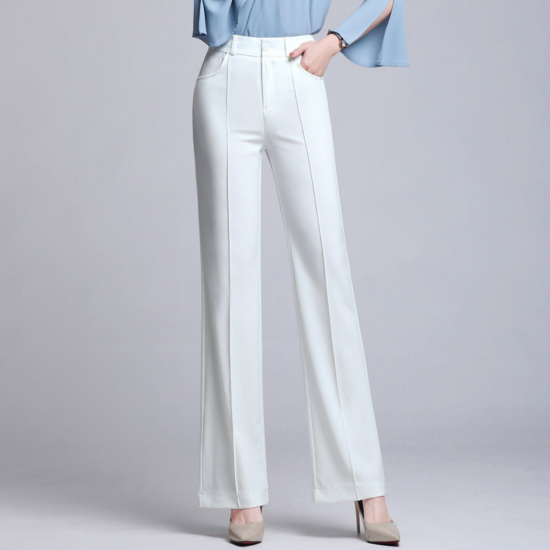 Pure Color Casual Spring Suit Straight-Leg Pants