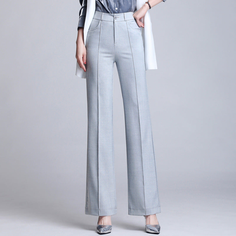 Pure Color Casual Spring Suit Straight-Leg Pants