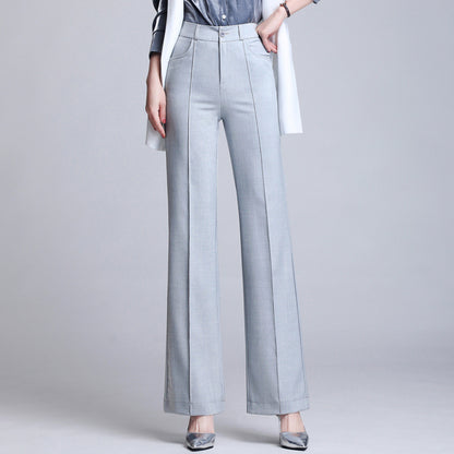 Pure Color Casual Spring Suit Straight-Leg Pants