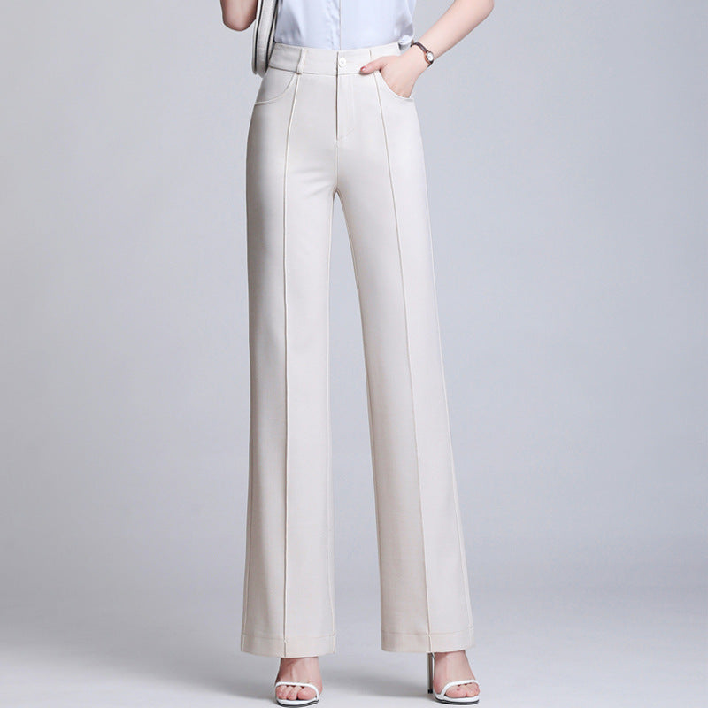 Pure Color Casual Spring Suit Straight-Leg Pants