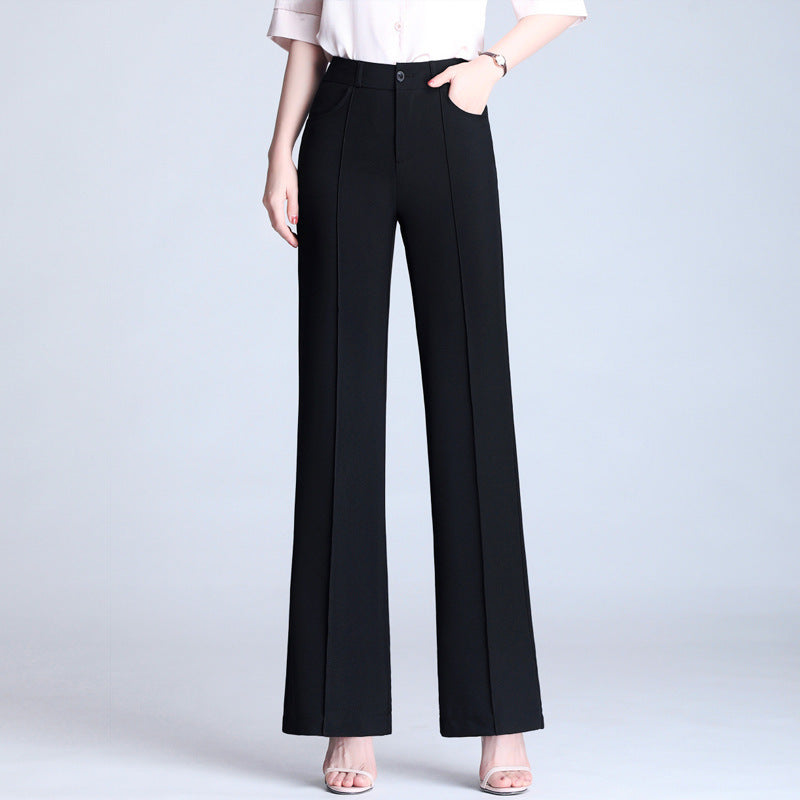 Pure Color Casual Spring Suit Straight-Leg Pants