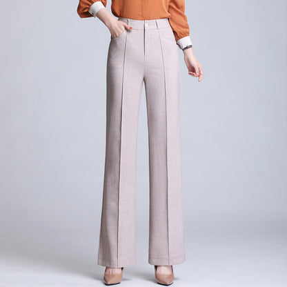 Pure Color Casual Spring Suit Straight-Leg Pants