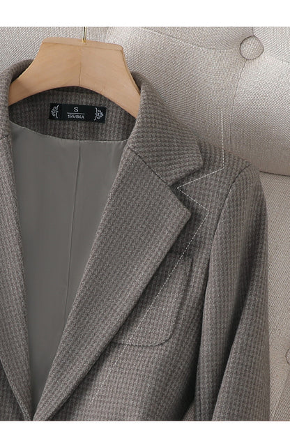 Houndstooth Blazer Women Slimming And Fashionable