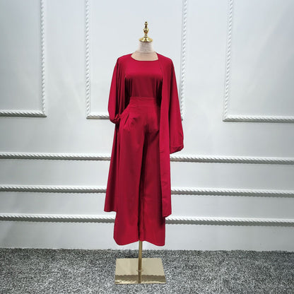Turkish fashion solid color three-piece suit