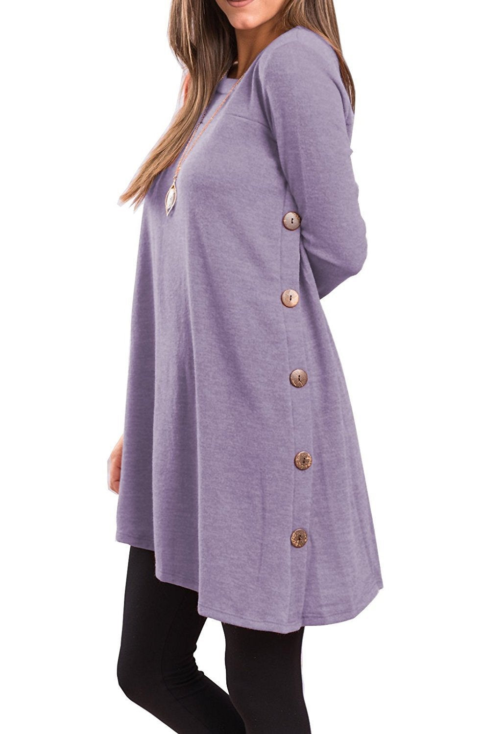 Long-sleeved irregular skirt buttons