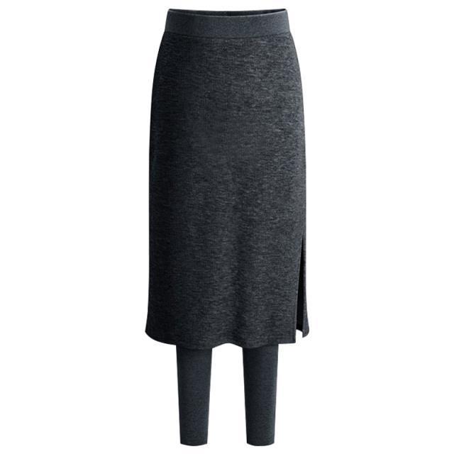 Fake Two-Piece Leggings Plus Velvet Padded Outer Skirt Pants