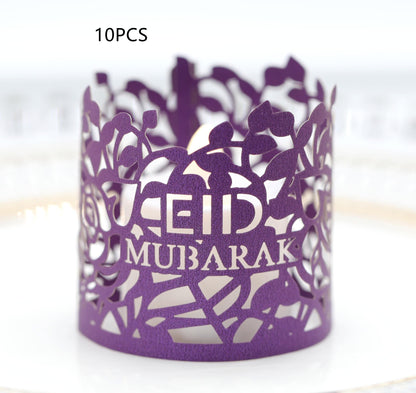 MOQ200 Ramadan Electronic Candle Lampshade Laser Cutout