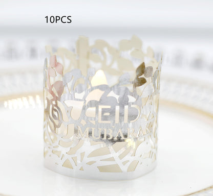 MOQ200 Ramadan Electronic Candle Lampshade Laser Cutout