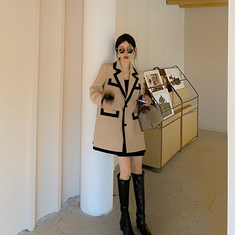 Stitching fashionable Street Blazer suit for women