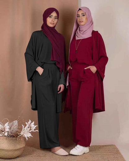 Turkish fashion solid color three-piece suit