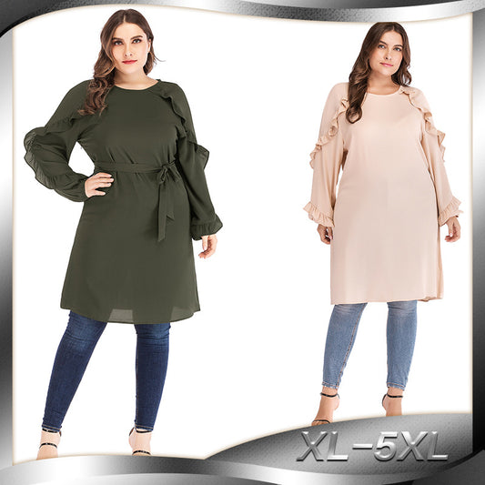 Long sleeve round neck dress