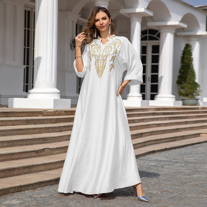 Embroidered Robe Dress