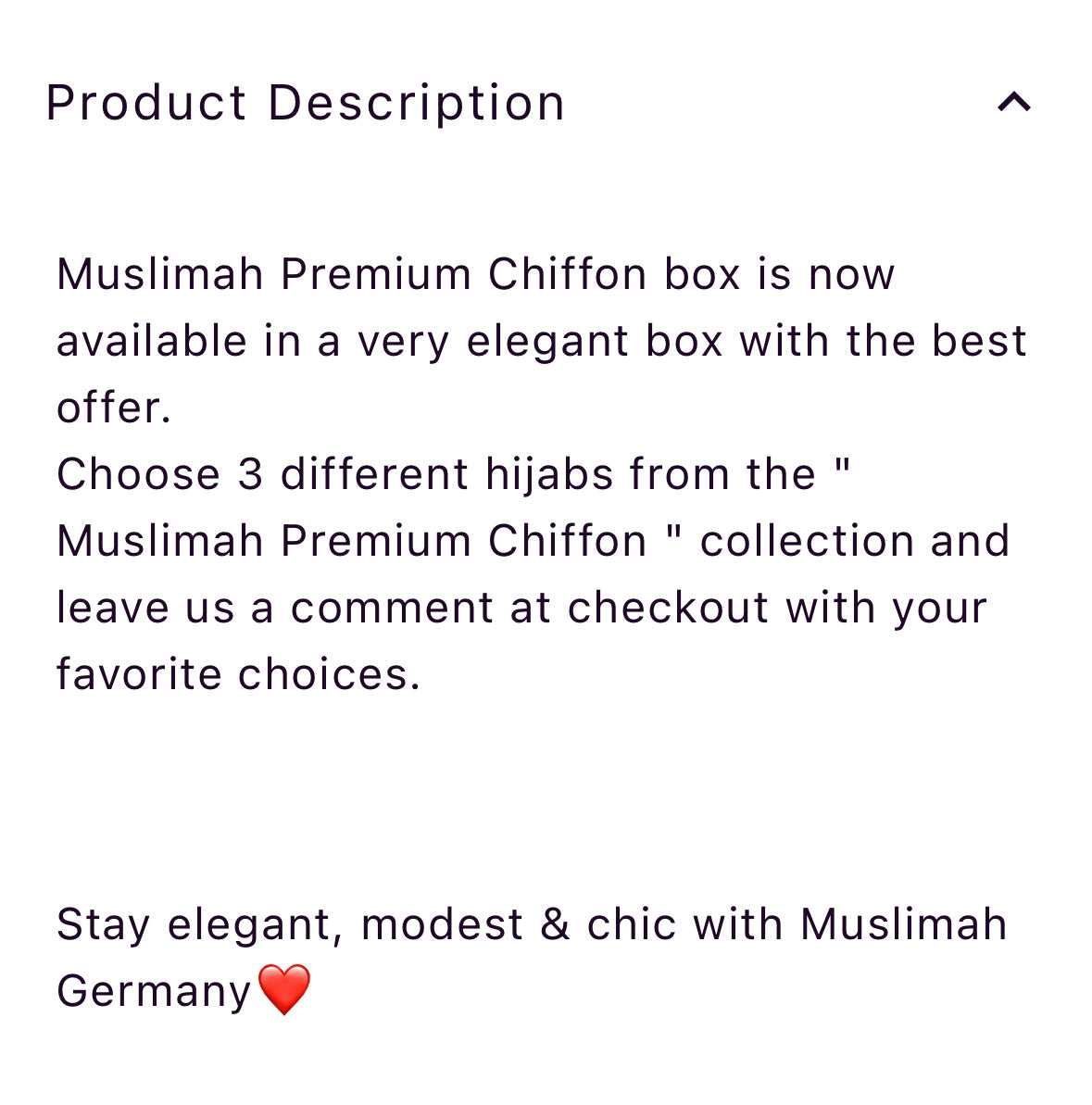 Muslimah Premium Chiffon Box