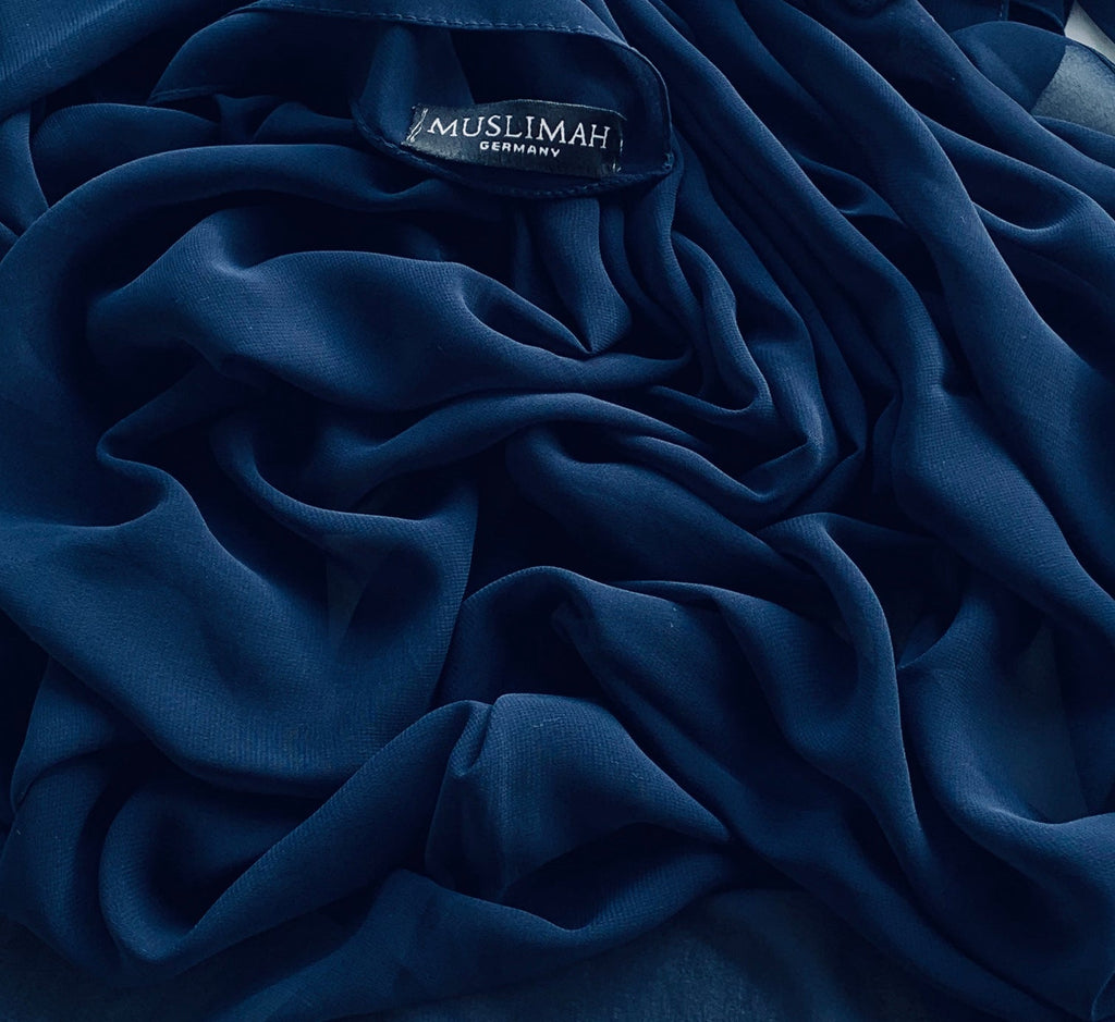 Dark Blue Premium Chiffon Hijab