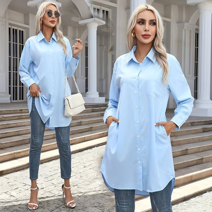 Women's Elegant Long Sleeve Blouse Dress Shirt