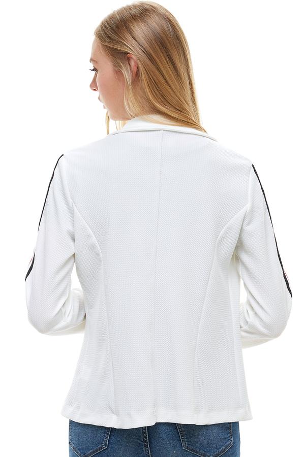 Tailored Blazer with Stripe Detail – Sporty Chic