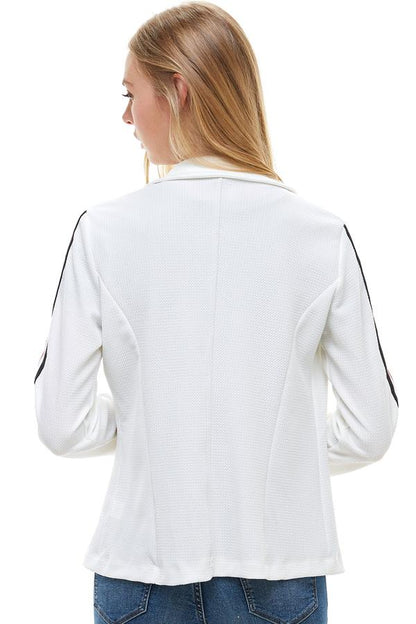 Tailored Blazer with Stripe Detail – Sporty Chic