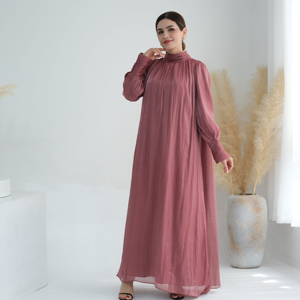Turkey Dubai Exquisite Pure Color Tied Dress