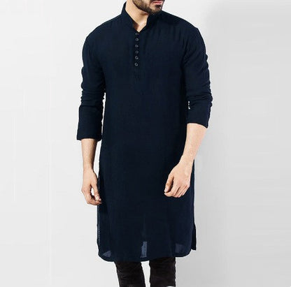 Simple Long Men's Shirt Muslim Robe