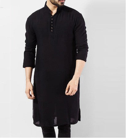 Simple Long Men's Shirt Muslim Robe