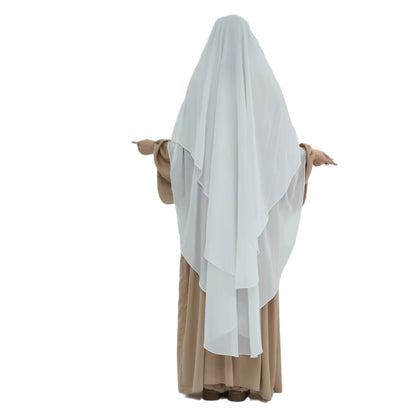 Solid Color Front And Rear Double-layer Chiffon Large Swing Headscarf