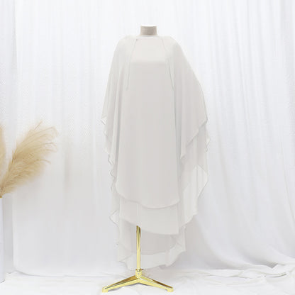 Solid Color Front And Rear Double-layer Chiffon Large Swing Headscarf