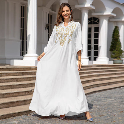Embroidered Robe Dress