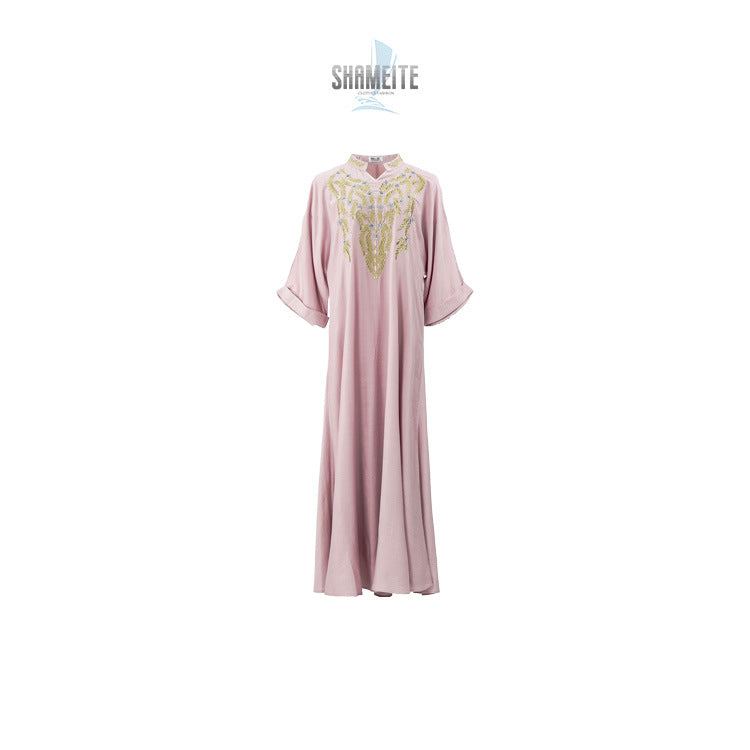 Embroidered Robe Dress