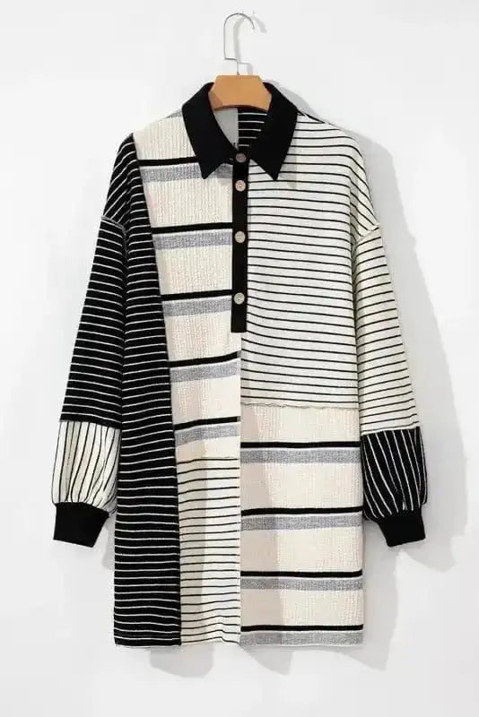 ChicStripes Henley Knit Dress