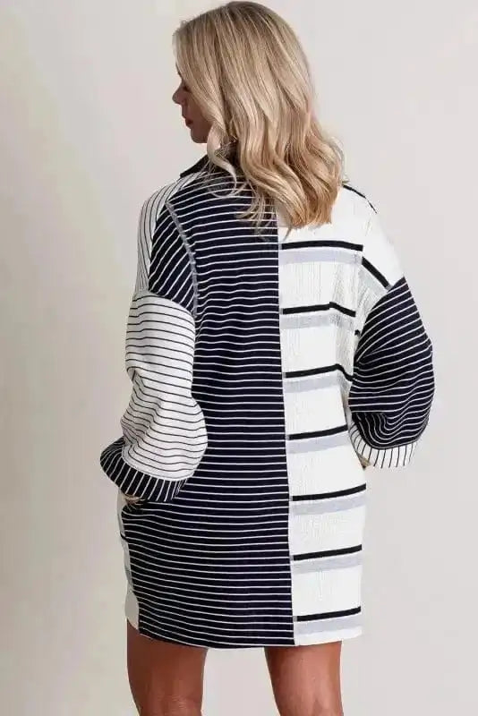 ChicStripes Henley Knit Dress