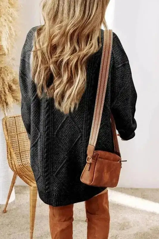 Jumper Dress - Cable Knit Loose Fit