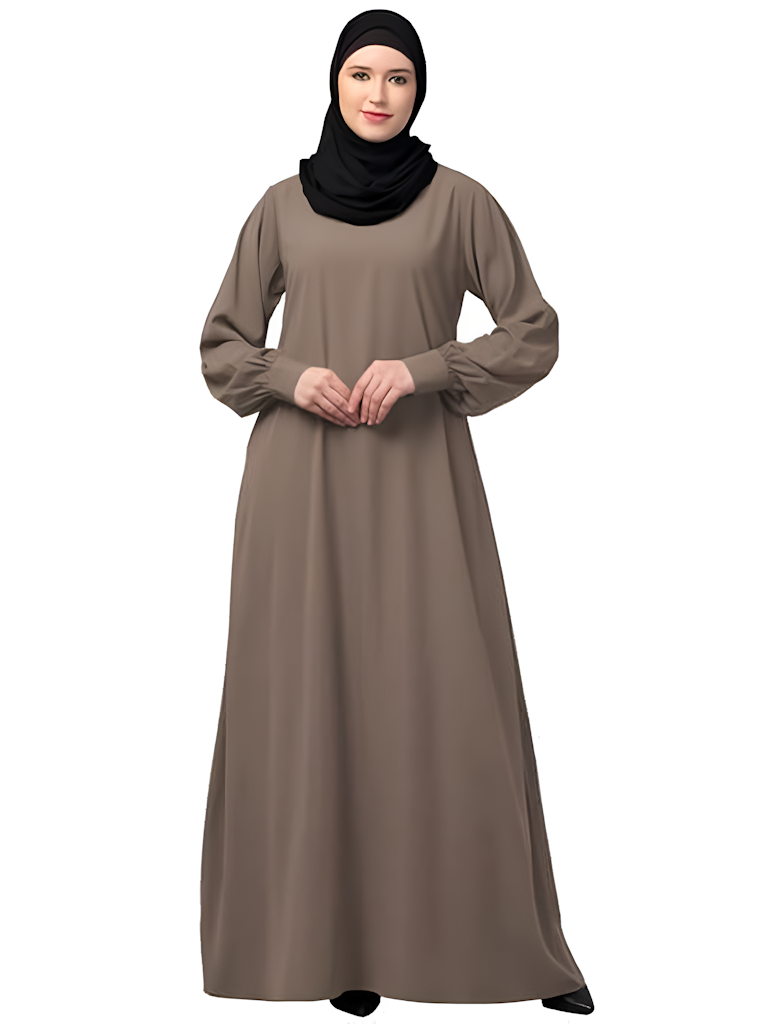 Women's & Girl Inner Abaya Dress With Cuff Sleeves  Size  M  Color