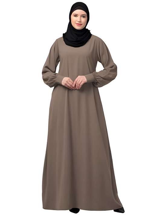 Women's & Girl Inner Abaya Dress With Cuff Sleeves  Size  M  Color