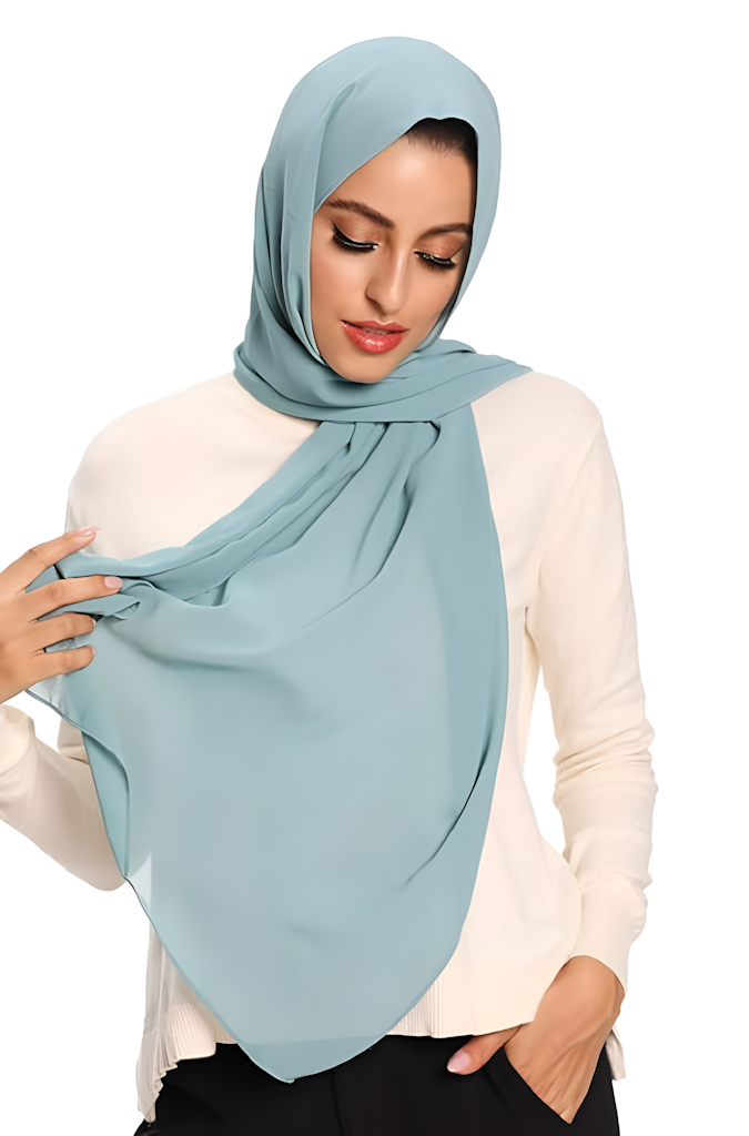 Women Chiffon Hijab Scarfs Long Shawl Size 177X68X0.3 CM  Color Dusty