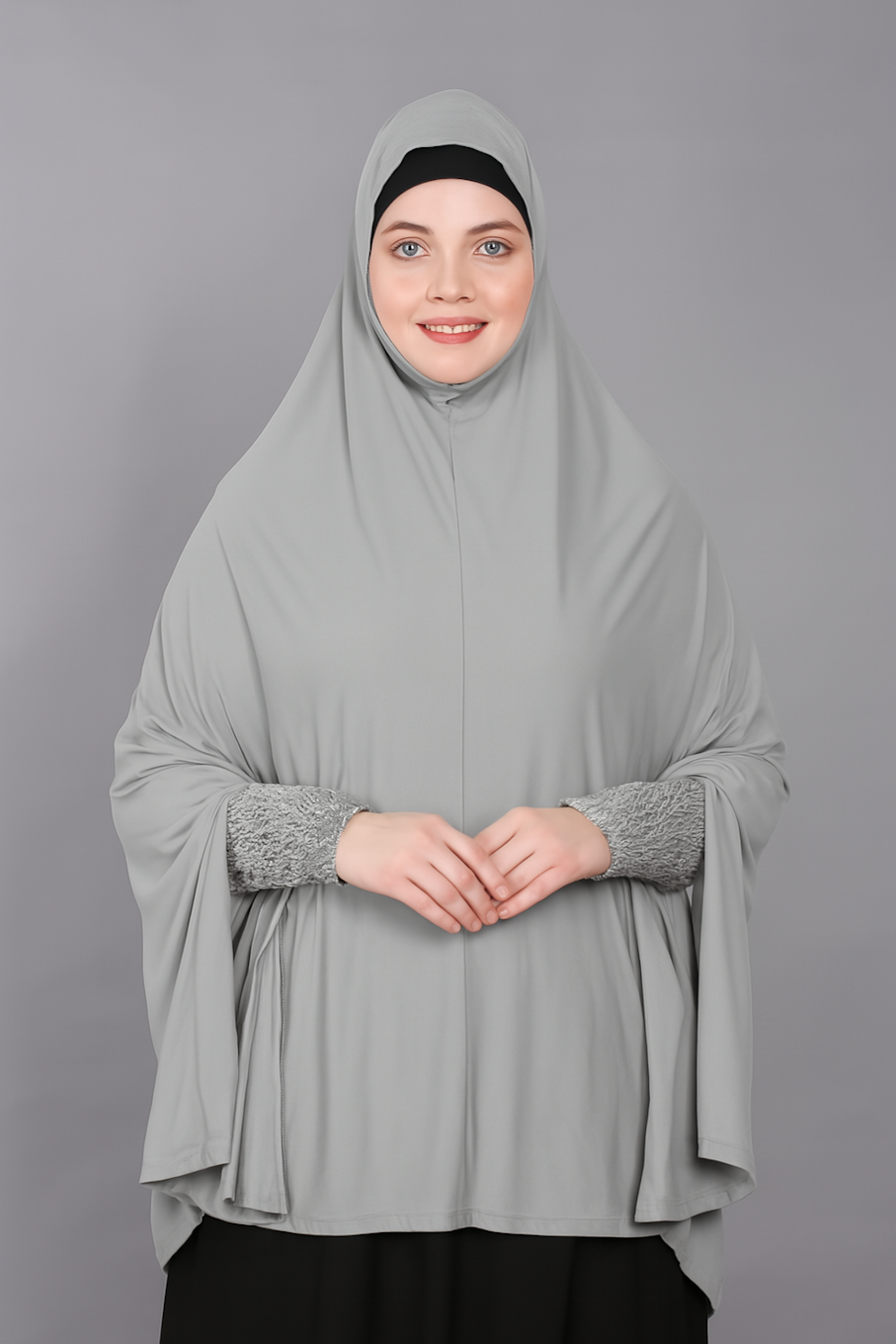Women Stretchable Hijab-Grey