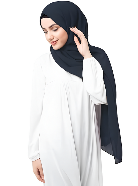 Women's & Girl's Hijab Georgette Scarf  Size 30X20X2 CM  Color Navy